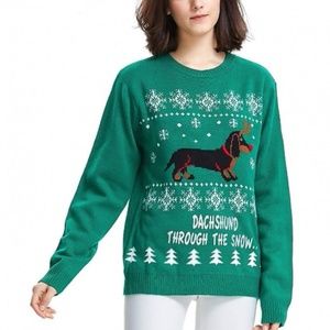 XL Dachshund Through The Snow Sweater Christmas